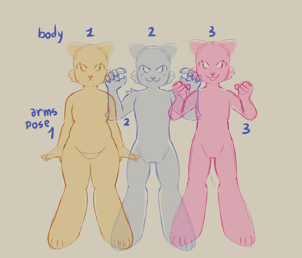 ✧ Chose between body type and one arms pose